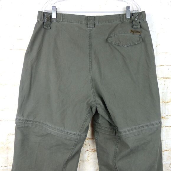 Columbia VTG Y2K Convertible Cargo Pants Mens 36X30 Olive Green Zip Off Cotton - Picture 10 of 13